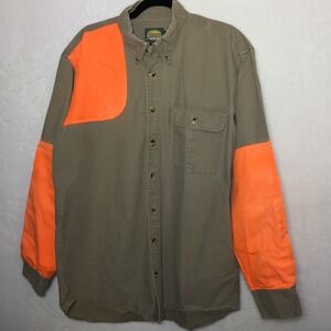Cabelas L Tall Distressed Mens Hunting Long Sleeve Thick Heavy Work Shirt  *Read